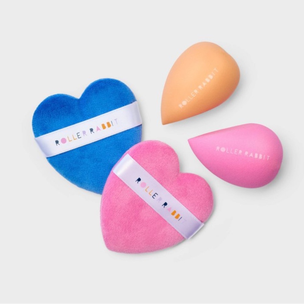 Roller Rabbit Heart Makeup Sponge Set - Pink, Orange - Picture 5 of 5